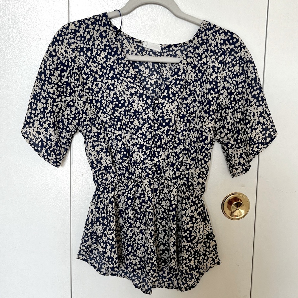 Blue Floral Top